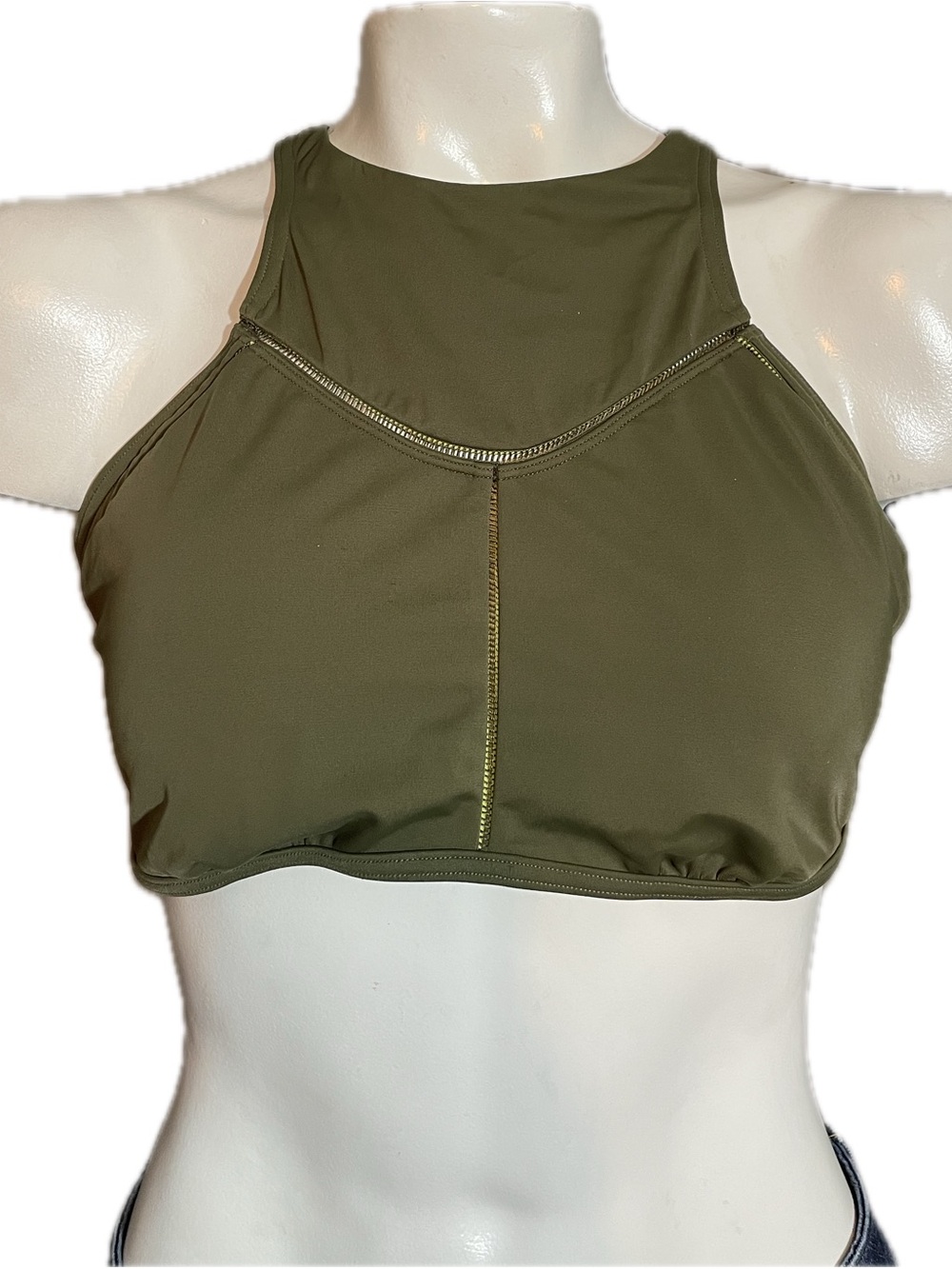 Prana Olive Green High Neck Sports Bralette